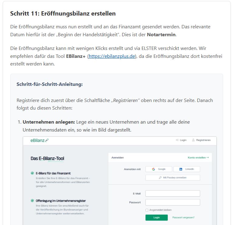 Schritt 11: Eröffnungsbilanz