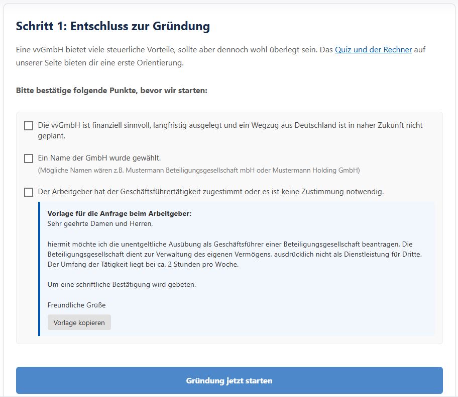 Schritt 1: Entschluss