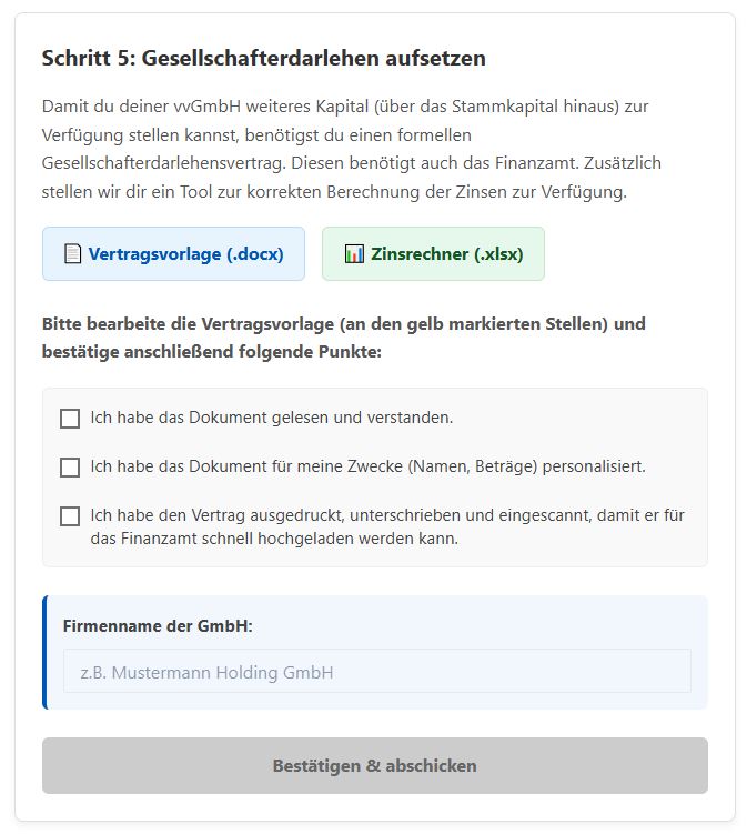Schritt 5: Darlehen